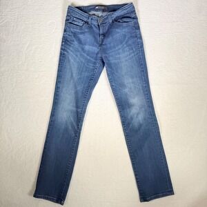 Levi's Women Mid Rise‎ Skinny Jeans Blue Wash Size 27x32 Black Tab Embellishment